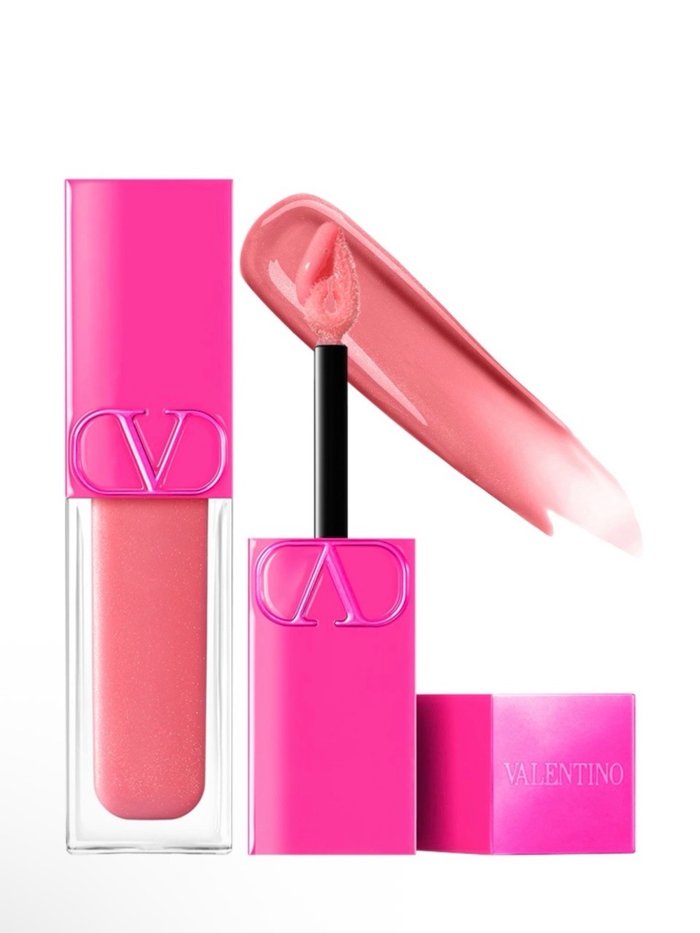 Valentino Pink Lip Gloss - Sheer Coral-Pink Shine